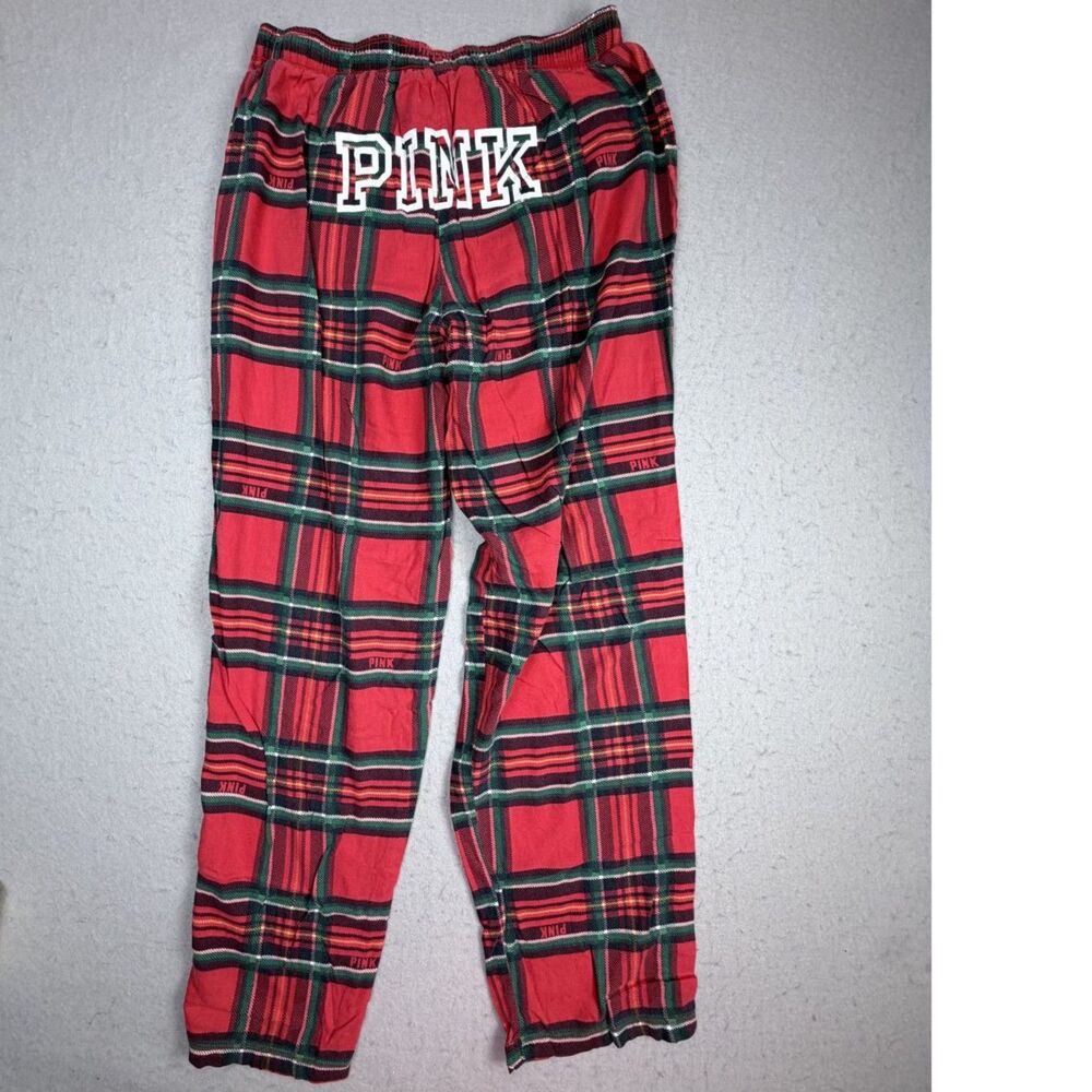PINK Red Green Plain PJ Lounge Wear Pants Women's Size Small Comfort Sleep